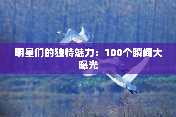明星们的独特魅力：100个瞬间大曝光
