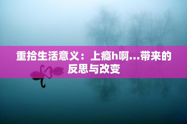 重拾生活意义：上瘾h啊…带来的反思与改变