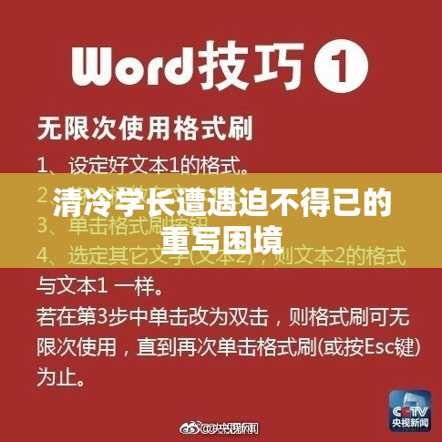 清冷学长遭遇迫不得已的重写困境