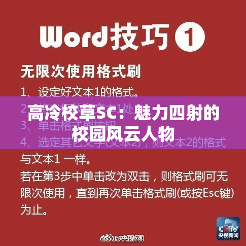高冷校草SC：魅力四射的校园风云人物