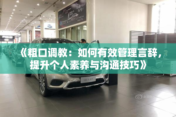 《粗口调教：如何有效管理言辞，提升个人素养与沟通技巧》