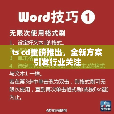 ts cd重磅推出，全新方案引发行业关注