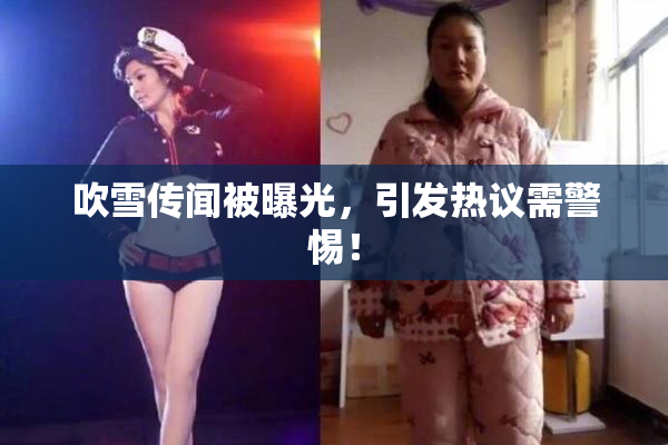 吹雪传闻被曝光，引发热议需警惕！