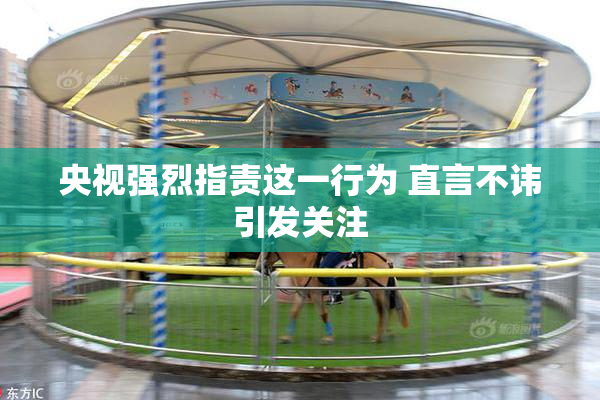 央视强烈指责这一行为 直言不讳引发关注