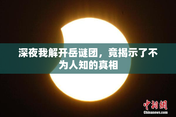 深夜我解开岳谜团，竟揭示了不为人知的真相