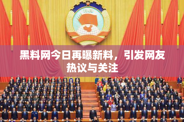 黑料网今日再曝新料，引发网友热议与关注
