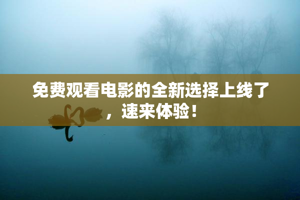 免费观看电影的全新选择上线了，速来体验！