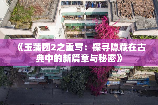 《玉蒲团2之重写：探寻隐藏在古典中的新篇章与秘密》