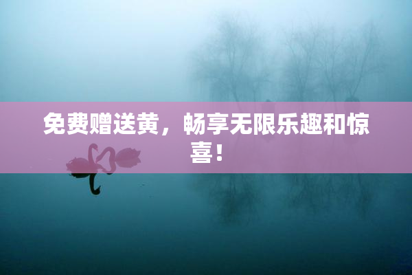 免费赠送黄，畅享无限乐趣和惊喜！