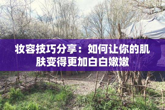 妆容技巧分享：如何让你的肌肤变得更加白白嫩嫩