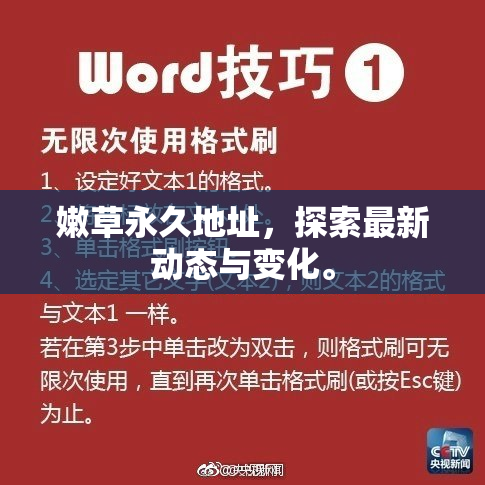 嫩草永久地址，探索最新动态与变化。