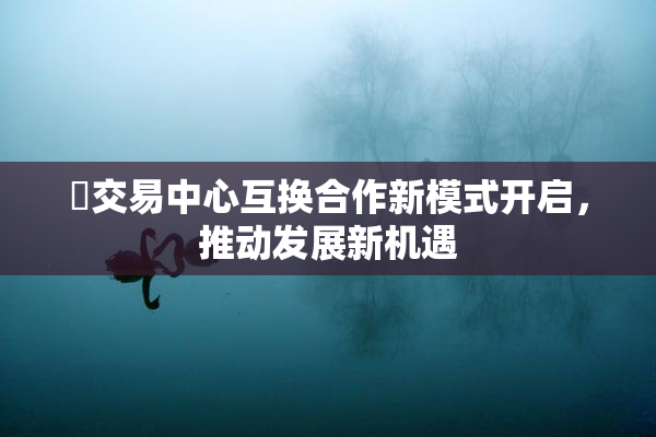 巜交易中心互换合作新模式开启，推动发展新机遇