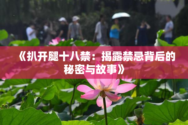 《扒开腿十八禁：揭露禁忌背后的秘密与故事》
