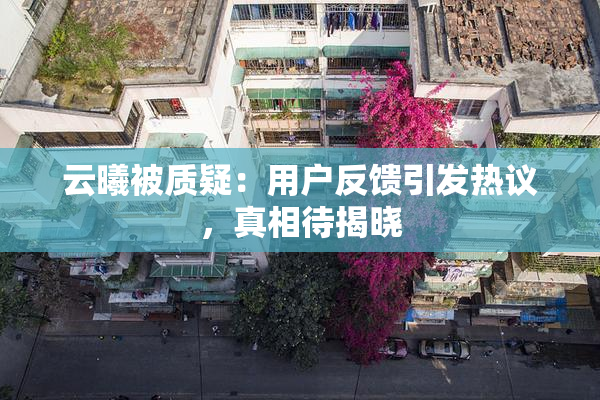 云曦被质疑：用户反馈引发热议，真相待揭晓