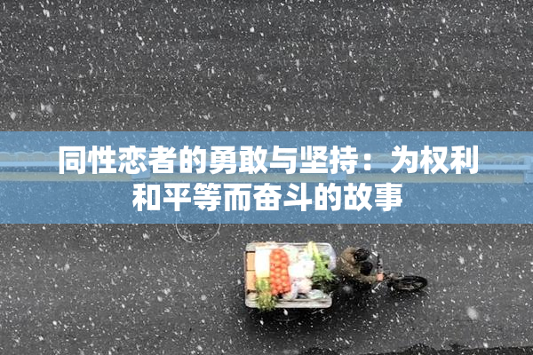 同性恋者的勇敢与坚持：为权利和平等而奋斗的故事