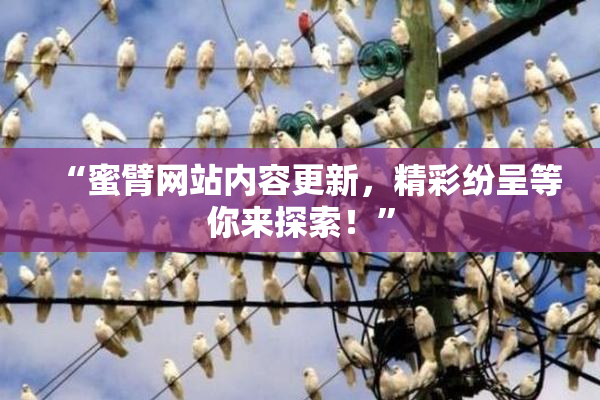“蜜臂网站内容更新，精彩纷呈等你来探索！”