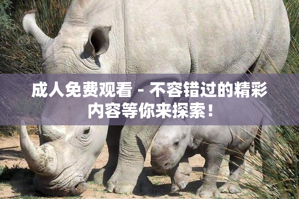 成人免费观看 - 不容错过的精彩内容等你来探索！
