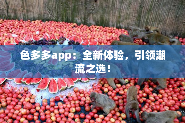 色多多app：全新体验，引领潮流之选！