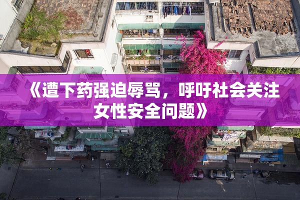 《遭下药强迫辱骂，呼吁社会关注女性安全问题》