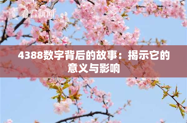 4388数字背后的故事：揭示它的意义与影响