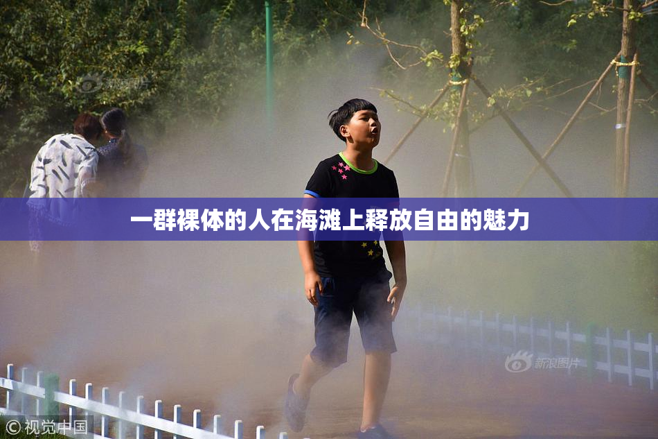 一群裸体的人在海滩上释放自由的魅力