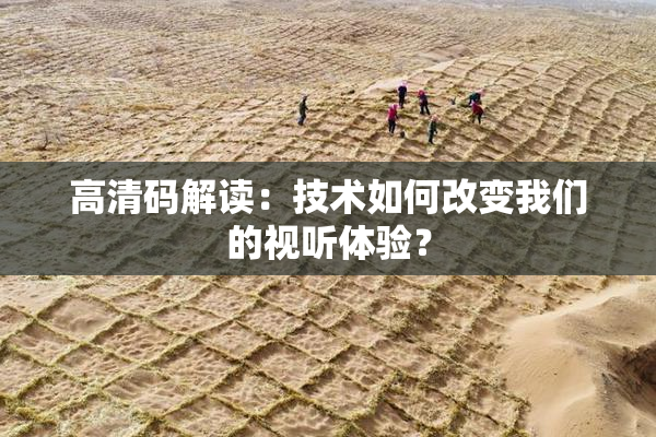 高清码解读：技术如何改变我们的视听体验？