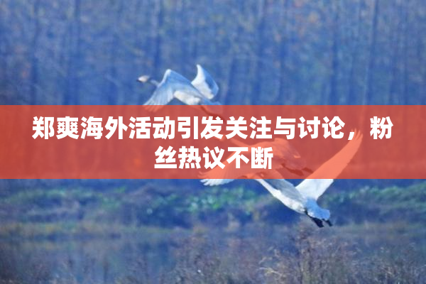 郑爽海外活动引发关注与讨论，粉丝热议不断