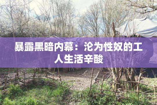 暴露黑暗内幕：沦为性奴的工人生活辛酸