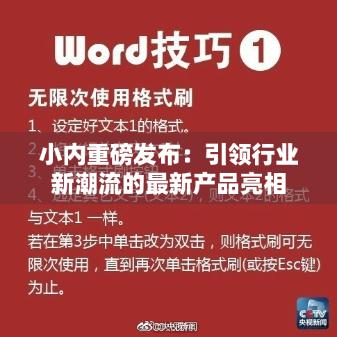 小内重磅发布：引领行业新潮流的最新产品亮相