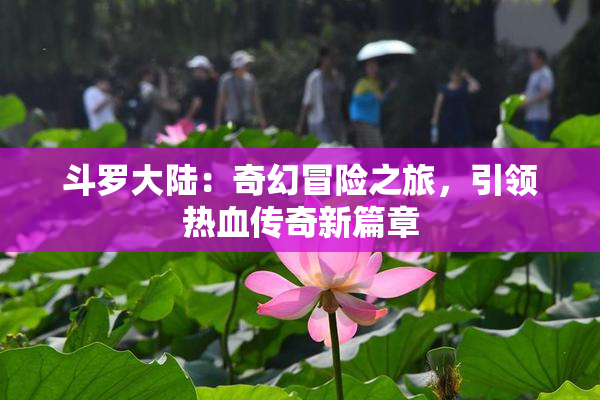 斗罗大陆：奇幻冒险之旅，引领热血传奇新篇章