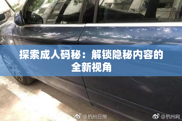 探索成人码秘：解锁隐秘内容的全新视角