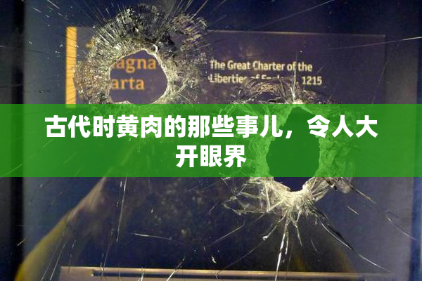 古代时黄肉的那些事儿，令人大开眼界