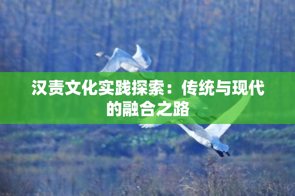 汉责文化实践探索：传统与现代的融合之路