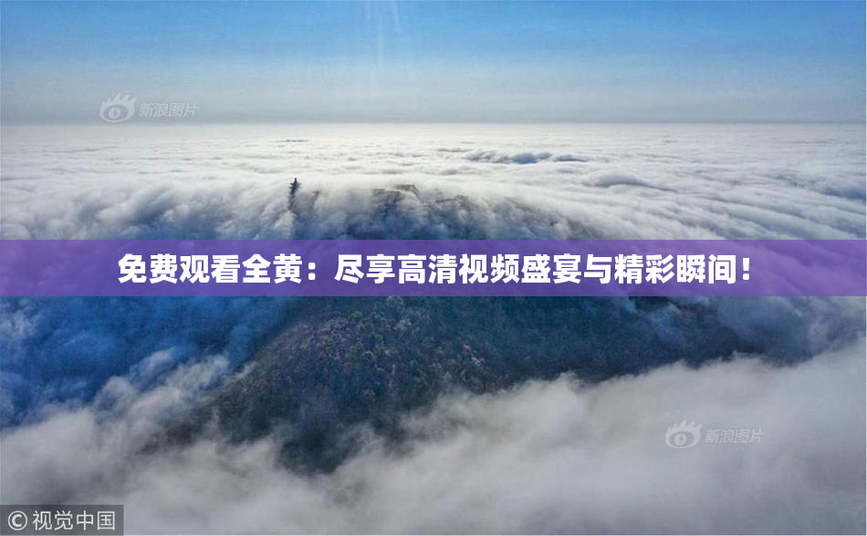 免费观看全黄：尽享高清视频盛宴与精彩瞬间！