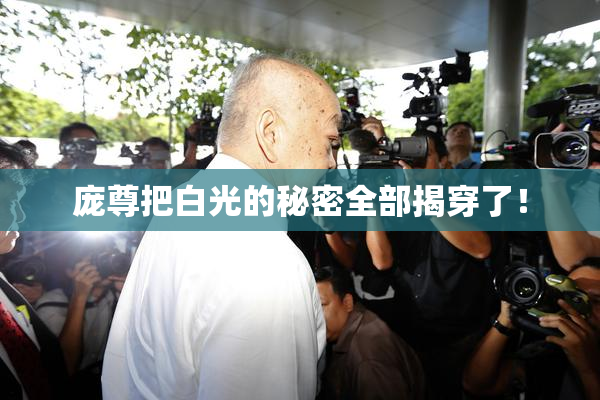 庞尊把白光的秘密全部揭穿了！
