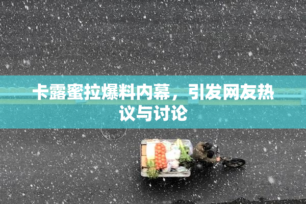 卡露蜜拉爆料内幕，引发网友热议与讨论