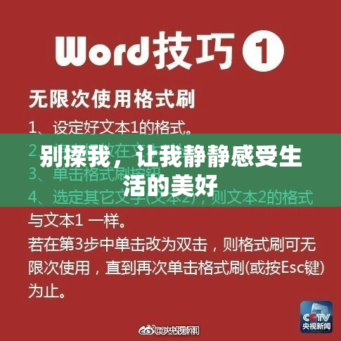 别揉我，让我静静感受生活的美好