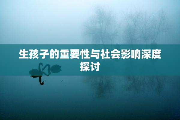 生孩子的重要性与社会影响深度探讨