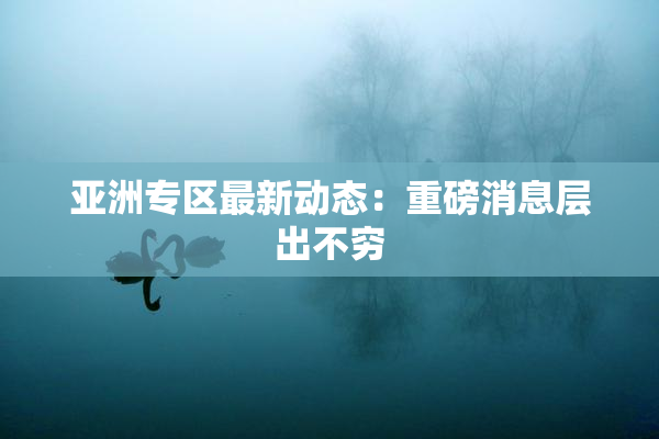 亚洲专区最新动态：重磅消息层出不穷