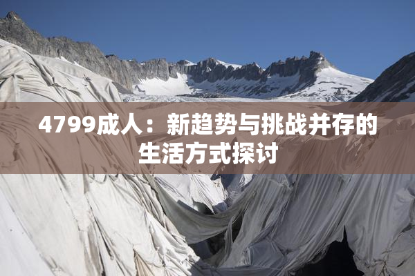 4799成人：新趋势与挑战并存的生活方式探讨