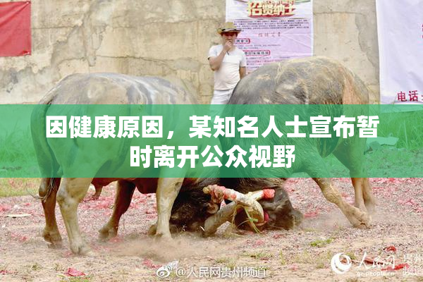 因健康原因，某知名人士宣布暂时离开公众视野