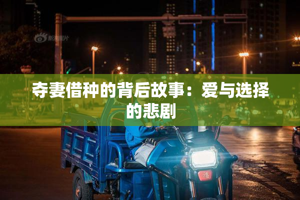 夺妻借种的背后故事：爱与选择的悲剧