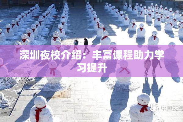 深圳夜校介绍：丰富课程助力学习提升