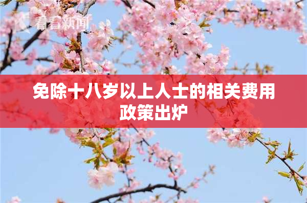 免除十八岁以上人士的相关费用政策出炉
