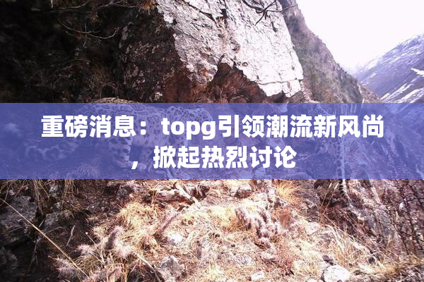 重磅消息：topg引领潮流新风尚，掀起热烈讨论