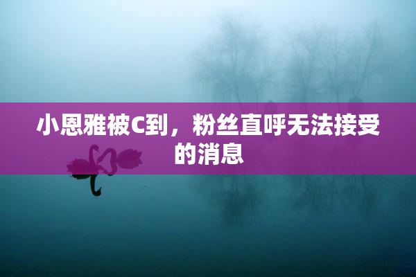 小恩雅被C到，粉丝直呼无法接受的消息