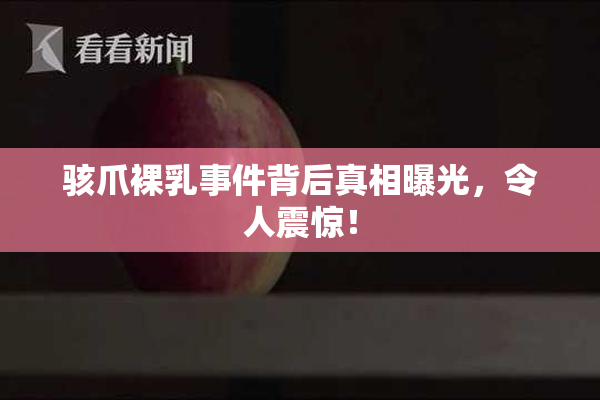 骇爪裸乳事件背后真相曝光，令人震惊！