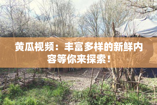 黄瓜视频：丰富多样的新鲜内容等你来探索！