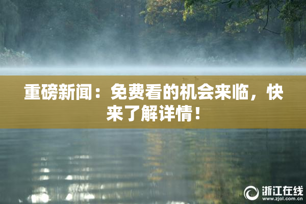 重磅新闻：免费看的机会来临，快来了解详情！