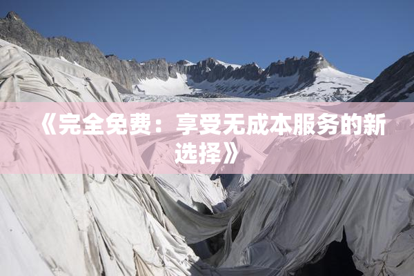 《完全免费：享受无成本服务的新选择》